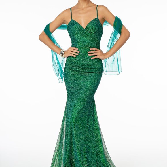 NEW Elegant Emerald Green Long Prom Formal Glittered Mermaid Dress GSGL2988
